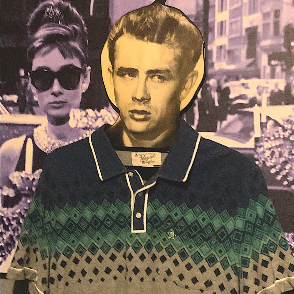 Penguin Retro Patterned Polo With Contrasting Tri… - image 1